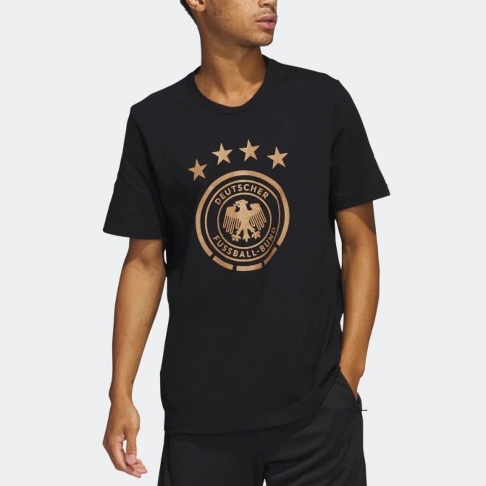 Adidas Germany Soccer Team '22 Two Crest Black T-Shirt